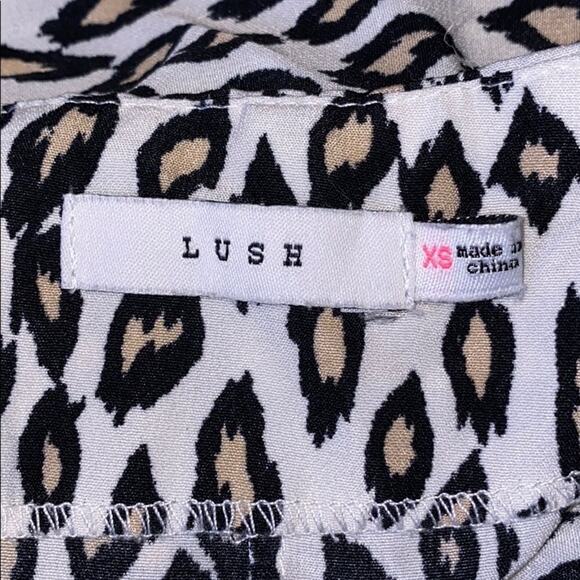 Lush black, white, and tan animal print ruffle midi skirt | Sz XS - Picture 6 of 8